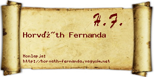 Horváth Fernanda névjegykártya